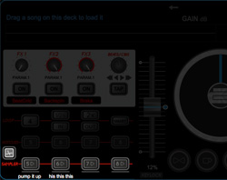 Virtual DJ LE SAMPLER再生ボタン切り替え