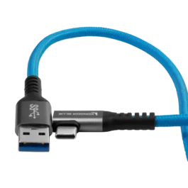USB-A to USB-C 3.0 Right Angle High Speed Data and Charging Cable 3A 60W 5G