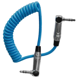 Coiled 3.5mm Right Angle TRS Stereo Audio Cable