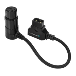 6″ D-Tap to 4 Pin XLR Female Right Angle Power Cable Sony Venice/Burano/C400