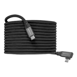 Straight to Right Angle 15FT Tether USB-C 3.2 Cable for Data & Charging